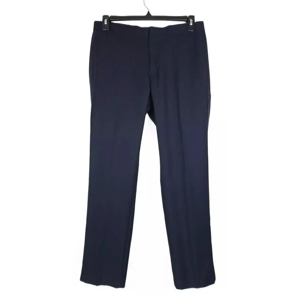 Alfani Mens Slim Fit 2 Piece Tuxedo Suit 36R 30x30 Navy Stretch Diamond Grid NWT